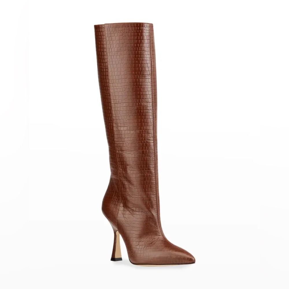 Stuart Weitzman Parton Mock-Croc Knee Boots